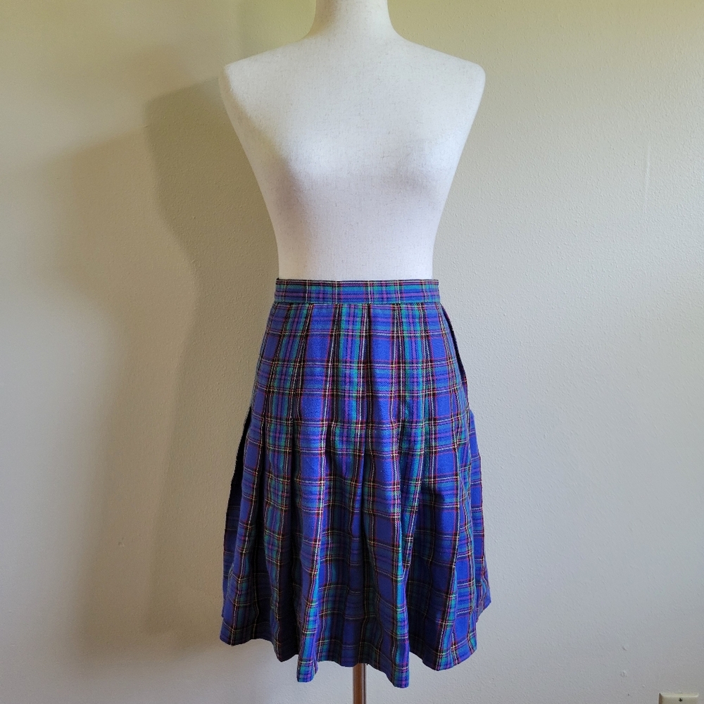 Significance | 80s High Waisted Purple Plaid Skirt